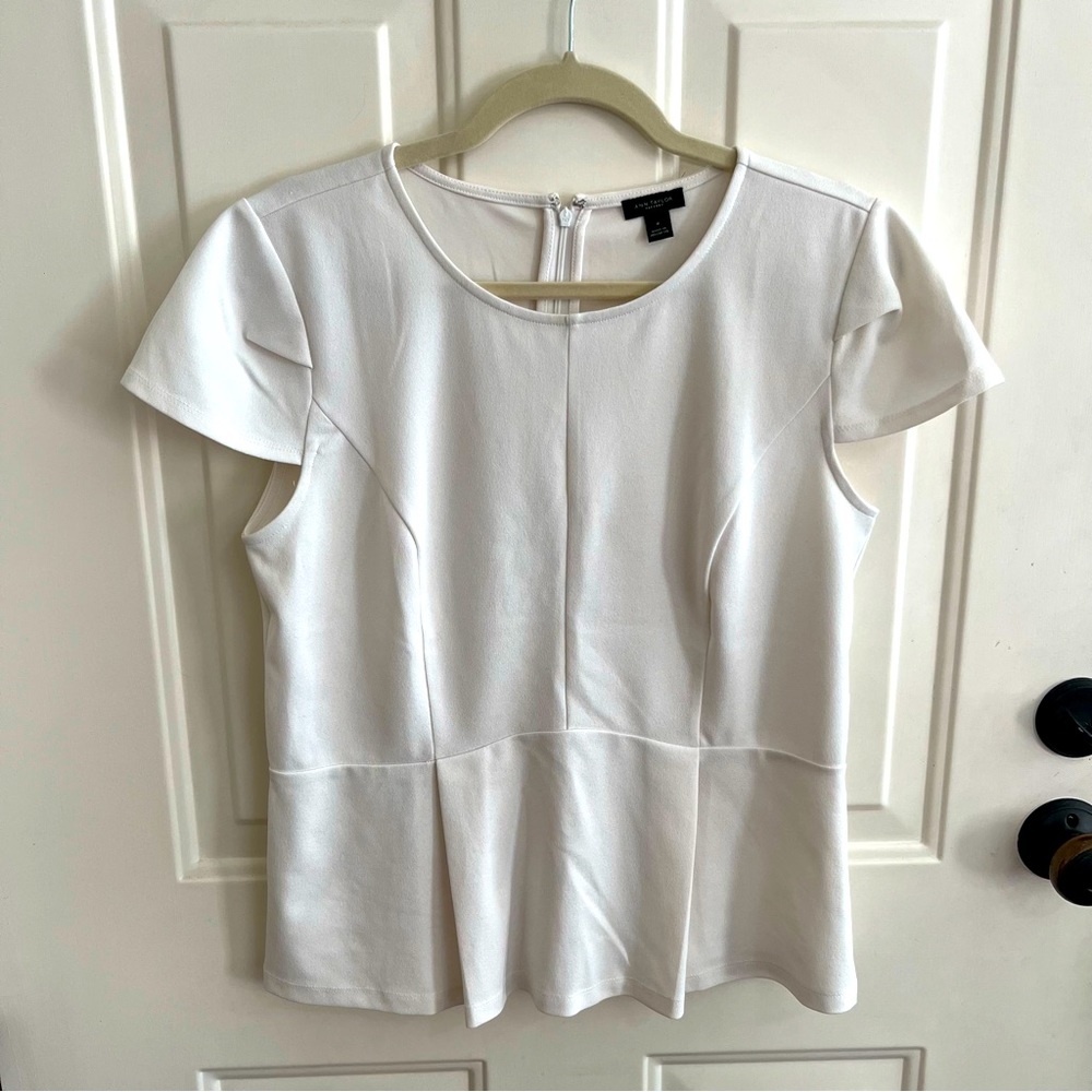 Ann Taylor Factory Peplum Blouse sz M